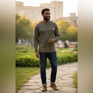 Zero Tolerance Men's Olive Sweatshirt with Zipper Detail